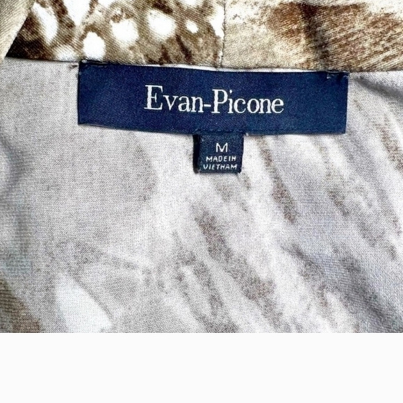 Evan-Pioneer Brown Abstract Snakeskin sleeveless faux wrap blouse - Picture 8 of 11